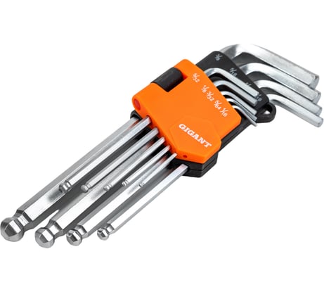 Набор шестигранных дюймовых ключей 9 шт Gigant, grf-121