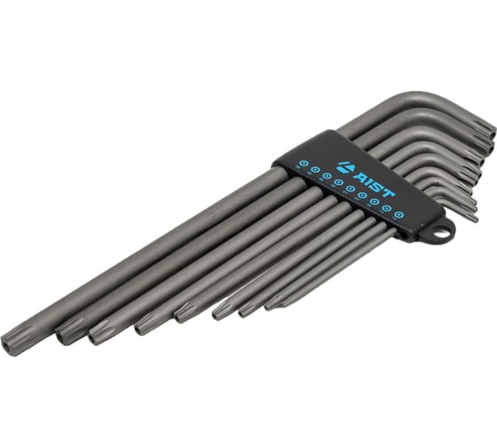 Набор Г-образных ключей TORX с отверстием под штифт 9 предметов AIST 1054309TT 00-00017262