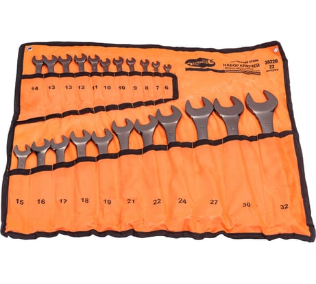 Набор комбинированных ключей ЧернаяСталь 22шт сумка АвтоDело 35220 12368