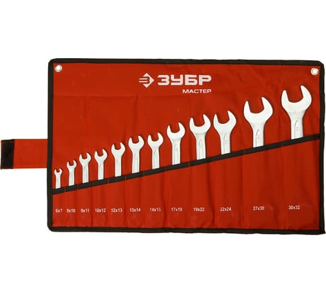 Набор рожковых гаечных ключей 12 шт 6 - 32 мм Зубр 27010-H12_z01