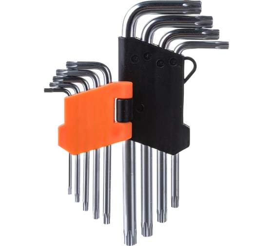 Набор шестигранных ключей TORX с отверстием 9 шт Gigant, Т10-Т50, GHKS-9