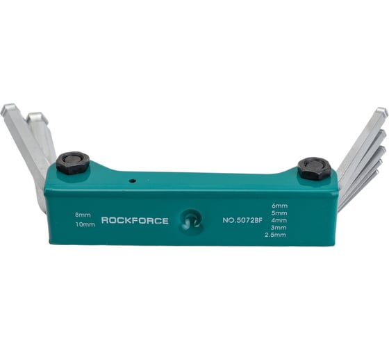 Набор ключей Rockforce 6-гранных с шаром складной, 7 предметов 2.5, 3- 6, 8, 10мм RF-5072BF(27345) 1
