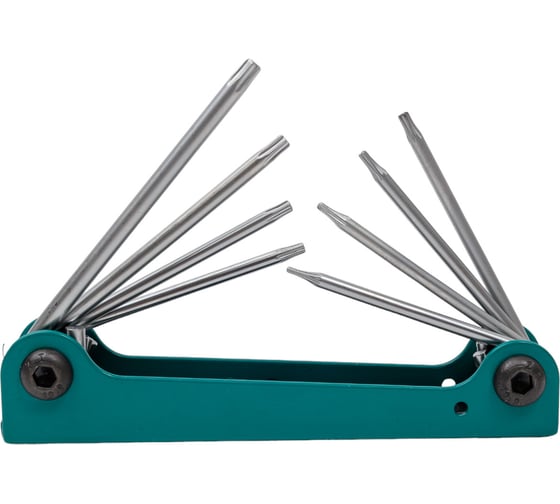Набор ключей Rockforce TORX складной 8 предметов T5H-T10H, T15H, T20H c отверстием RF-5087TF(27352)