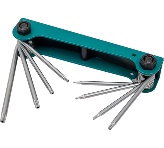 Набор ключей Rockforce TORX складной 8 предметов T5H-T10H, T15H, T20H c отверстием RF-5087TF(27352)