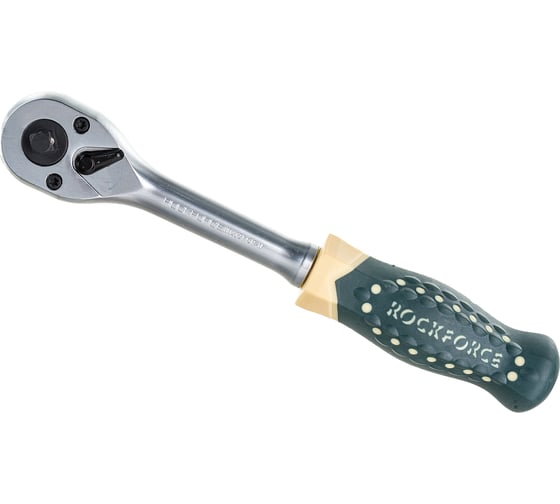 Реверсивная двухсторонняя трещотка Rockforce с резиновой ручкой 1/4-3/8 RF-802321(17878)