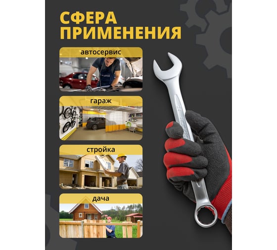 Комбинированный ключ Rockforce 12-гранный прямой 24мм RF-75524(853)
