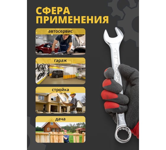Комбинированный ключ Rockforce 12-гранный прямой 23мм RF-75523(848)