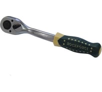 Трещотка Rockforce реверсивная усиленная изогнутая с резиновой ручкой 3/8" RF-802322(17876)