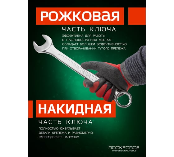 Комбинированный ключ Rockforce 12-гранный прямой 34мм RF-75534(6931)