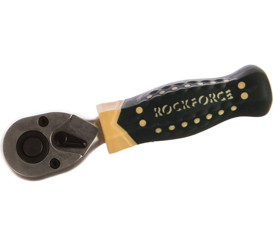 Реверсивная короткая трещотка с резиновой ручкой Rockforce RF-802219(18922)
