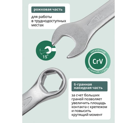 Набор комбинированных ключей Rockforce 18пр. 6гр. RF-5186H(27968)