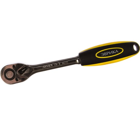 Трещотка с прямой резиновой ручкой 1/2 72-зубцовая ЭВРИКА ER-11272