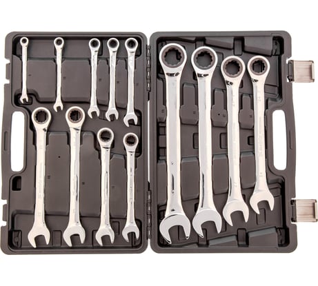 Набор комбинированных трещоточных ключей 13 шт MATRIX 14797