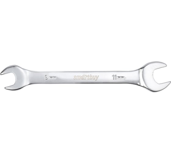 Рожковый ключ Smartbuy 9 мм, 11 мм, хромированный, 40x, tools SBT-UWS-9-11p1