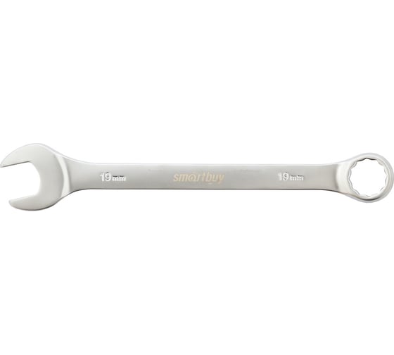 Комбинированный ключ Smartbuy 19 мм, хромированный, 40x, tools SBT-OWS-19p1