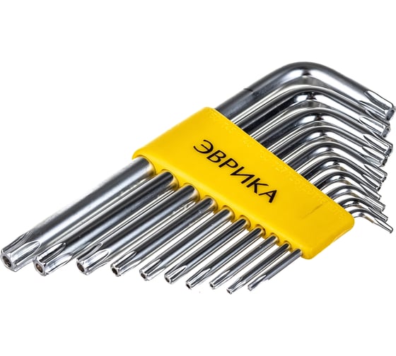 Набор ключей TORX Г-образных T9-T50 10 предметов ЭВРИКА ER-15101T