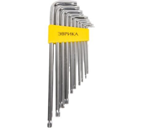 Набор ключей шестигранных Г-образных экстра длинных Эврика 1.5-10мм 10 предметов ER-15101XL 470982