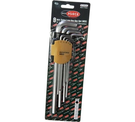 Набор ключей Rockforce шестигранных экстрадлинных 1.5-10мм 9 предметов RF-5093XL(6185)