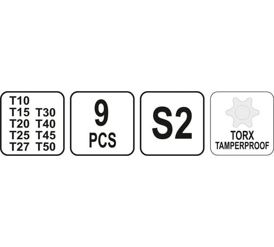 Набор ключей YATO TORX с Т-обр. рукояткой 9пр YT-05615
