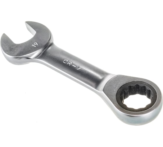 Комбинированный трещоточный укороченный ключ AV Steel 19мм шт AV-315319