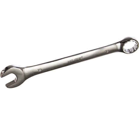 Комбинированный ключ 19 мм Cr-V, пластиковый холдер HELFER HF002033