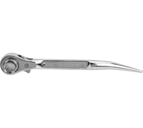 Хромированный торцевой трещоточный укороченный ключ HORTZ 10х12 HOR 121322