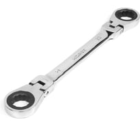 Накидной двусторонний трещоточный шарнирный хромированный ключ HORTZ 21х23 HOR 118765