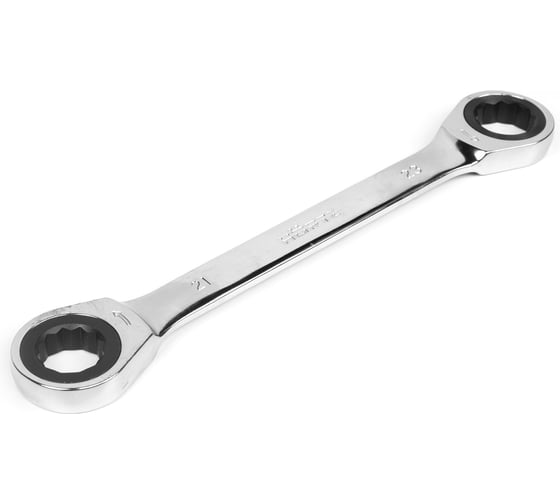 Двусторонний накидной ключ HORTZ 21х23 трещотка, хром HOR 118860 1