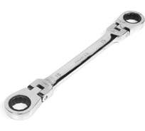 Накидной двусторонний трещоточный шарнирный хромированный ключ HORTZ 18х19 HOR 121321