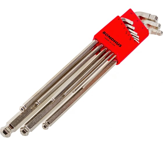 Набор из 9 хромированных ключей с двумя шариками BONDHUS XL 1.5-10MM 77099