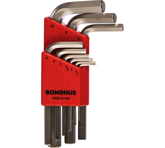 Набор из 9 хромированных ключей BONDHUS S 1.5-10mm 16299