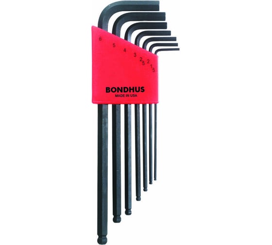 Набор из 7 черных ключей с шариком BONDHUS L, 1.5-6mm 10992