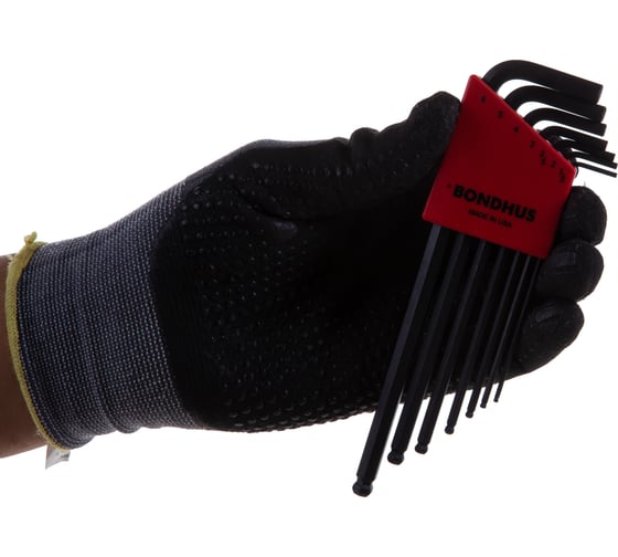 Набор из 7 черных ключей с шариком BONDHUS L, 1.5-6mm 10992
