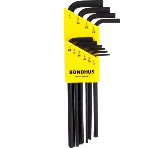 Набор из 10 ключей дюймовых черных BONDHUS L 1/16-1/4" 12138