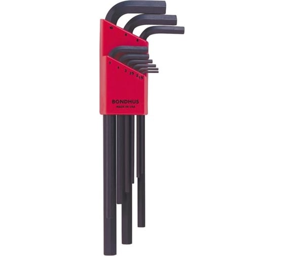 Набор из 9 черных ключей BONDHUS L 1.5-10mm 12199