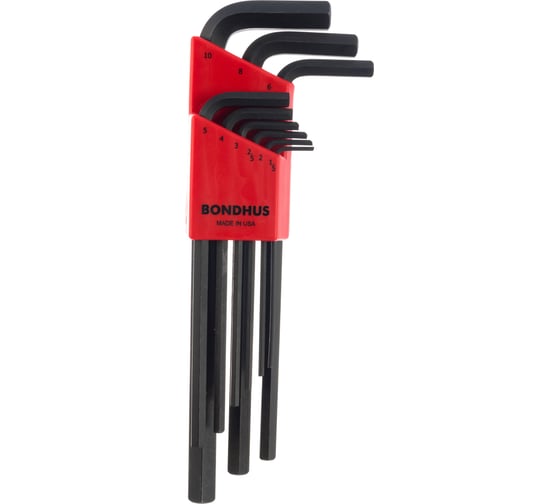 Набор из 9 черных ключей BONDHUS L 1.5-10mm 12199