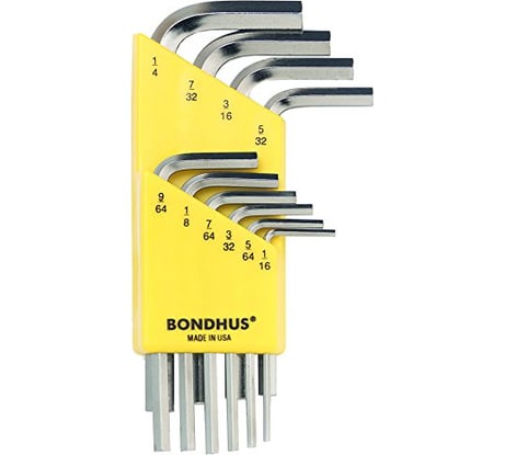 Набор из 10 дюймовых хромированных ключей BONDHUS S 1/16-1/4" 16238