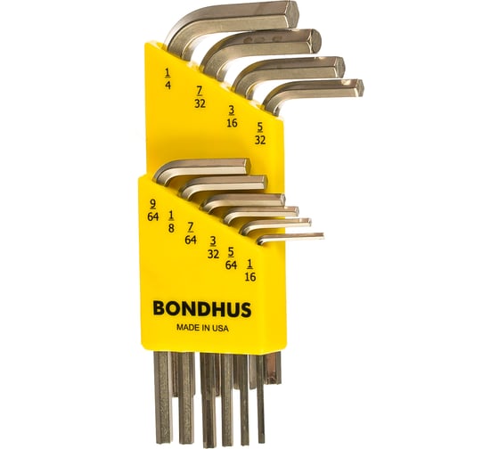 Набор из 10 дюймовых хромированных ключей BONDHUS S 1/16-1/4" 16238