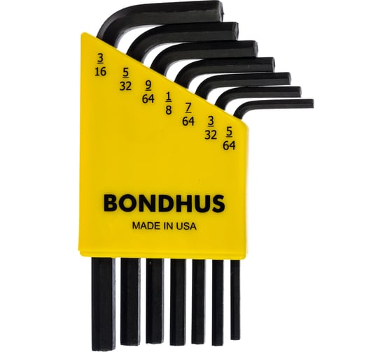 Набор из 7 дюймовых черных ключей BONDHUS S 5/64-3/16" 12245 1