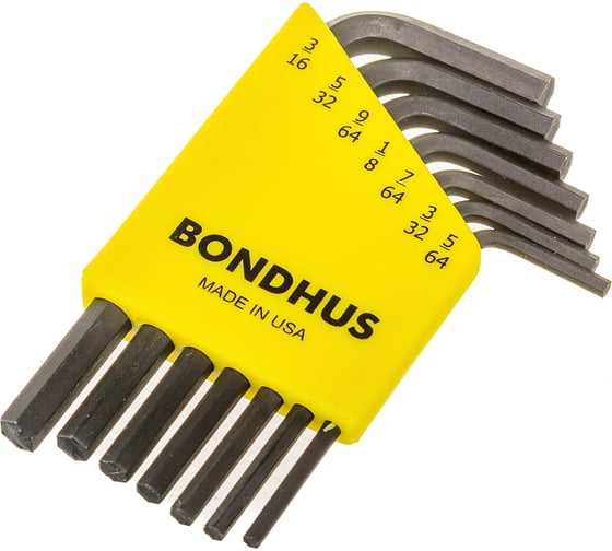 Набор из 7 дюймовых черных ключей BONDHUS S 5/64-3/16" 12245