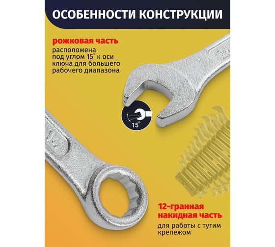 Набор рожковых и комбинированных ключей WMC TOOLS 12пр. в пластиковом держателе WMC-5198(47104)