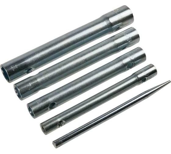 Набор ключей трубок СЕРВИС КЛЮЧ 5 предметов, 8x10, 10x12, 14x15, 17x19, бородок 75377