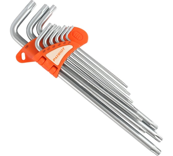 Набор ключей PATRIOT SKТ-9EL, TORX, экстра длинные, T10-T50, CRV, 9 шт 350002005