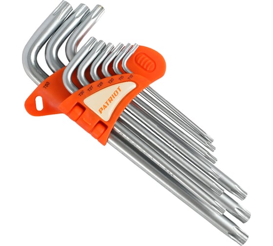 Набор ключей PATRIOT SKТ-9L, TORX, длинные, T10-T50, CRV, 9 шт 350002007