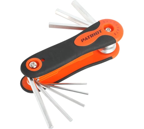 Набор ключей PATRIOT SKH-8F, шестигранные складные, 2-2.5-3-4-5-6-7-8мм, CRV, 8-в-1 350002010