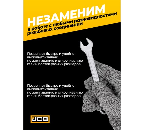 Ключ JCB комбинированный 12мм JCB-75512(57175)