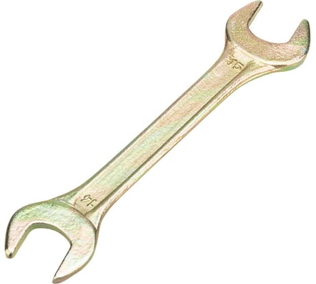 Гаечный рожковый ключ желтый цинк REXANT 14х15 мм 12-5825-2