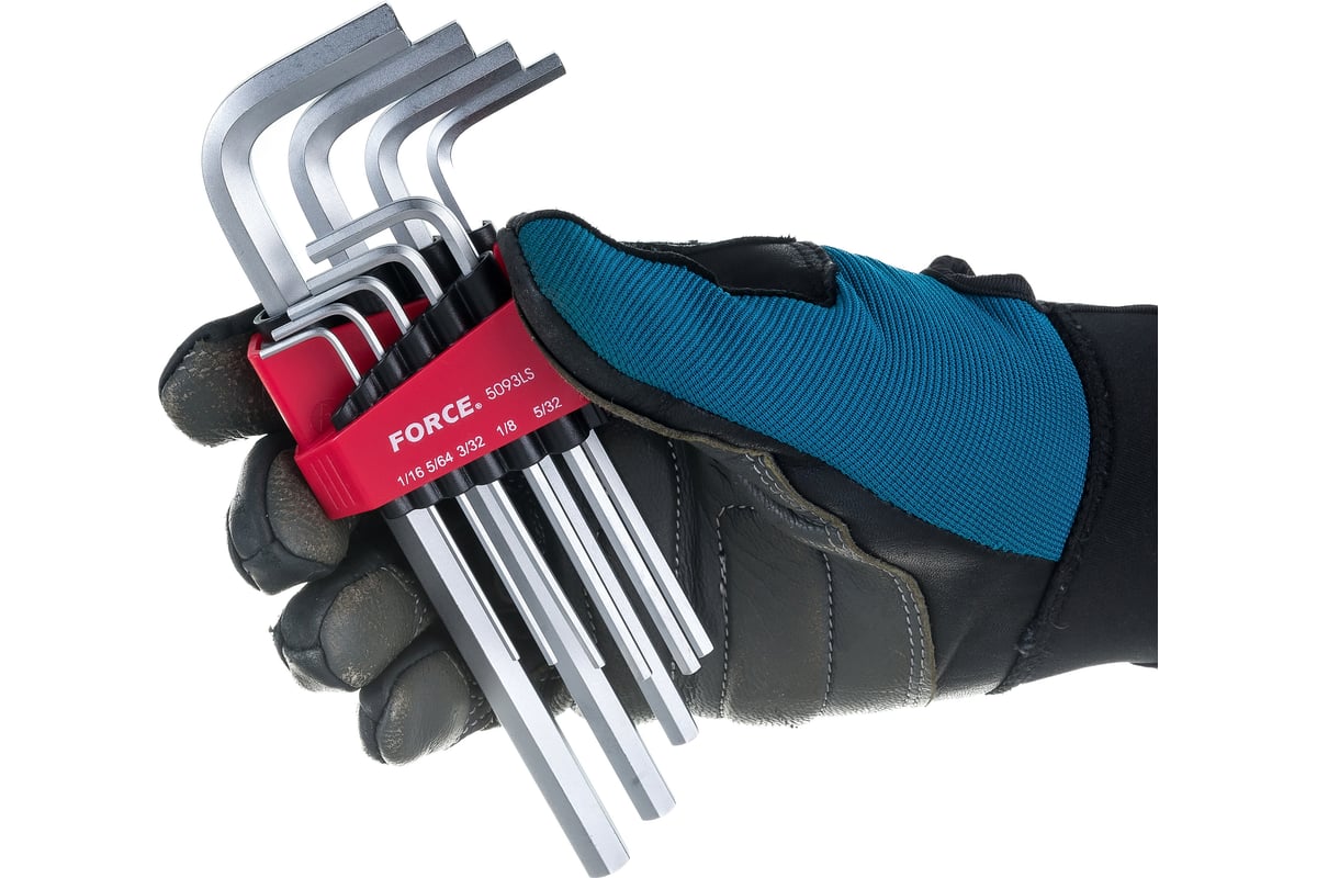 Набор Г-образных дюймовых средних шестигранников FORCE 5093LS ...