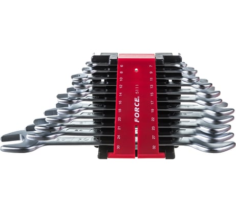 Набор рожковых ключей 6х7-30х32 11 предметов FORCE 5111