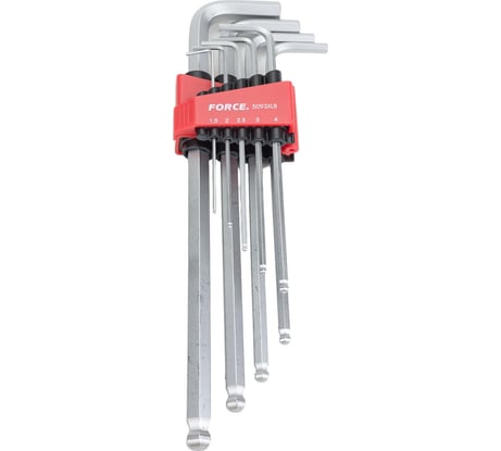 Набор длинных Г-образных шестигранников 9 предметов FORCE 5093XLB